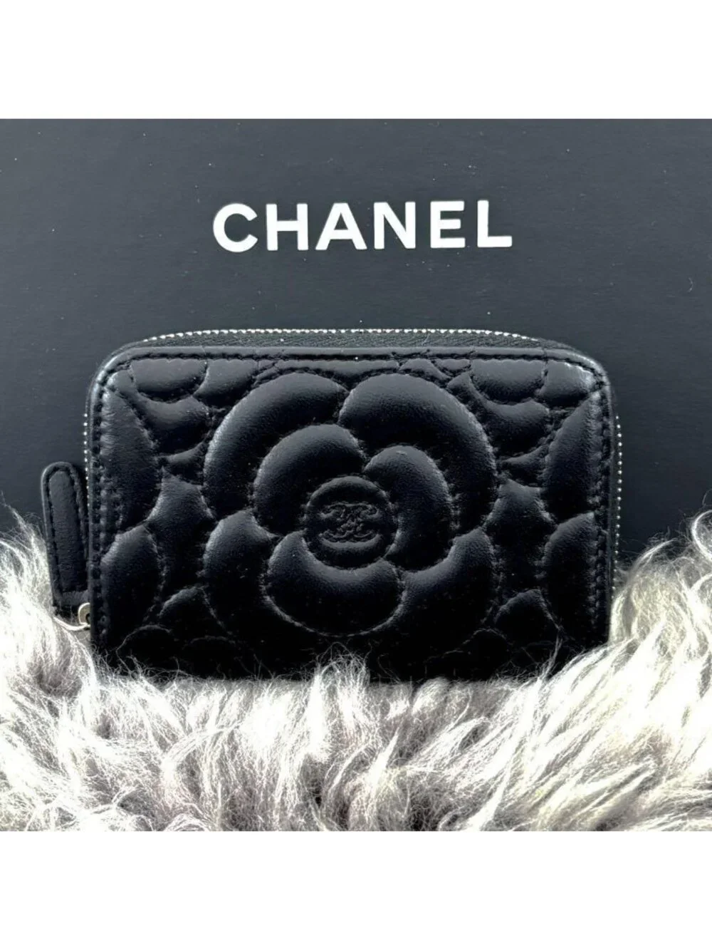 Chanel Wallet Camellia Stitch Coin Purse